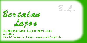 bertalan lajos business card